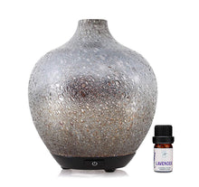 Unique Hand Blown Glass Essential Oils Diffuser 120ml with 5ml Bottle of Lavender Essential Oil