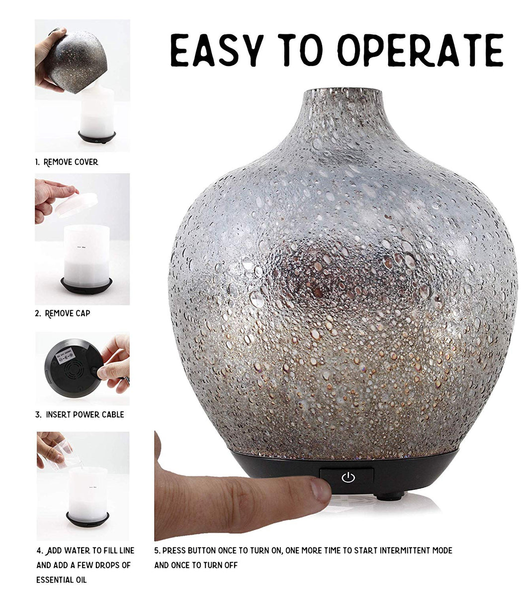 Hand Blown Glass Cylinder Essential Oils Diffuser, 120ml, with 5ml Bot –  Prairie Essentials
