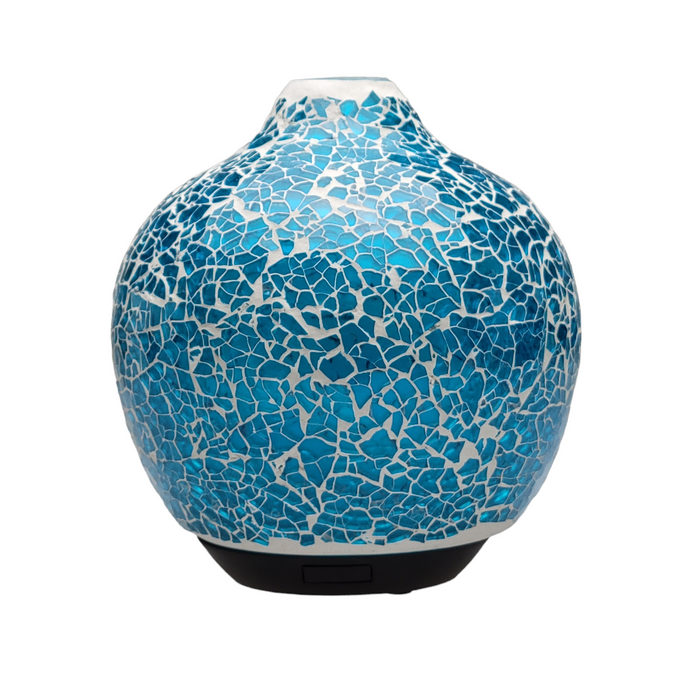 Glass Mosaic Essential Oils Diffuser 120ml - Blue/White
