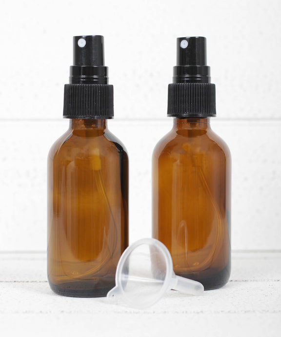 Do it Yourself Natural Spray Kit - 2 Glass Spray Bottles and Funnel